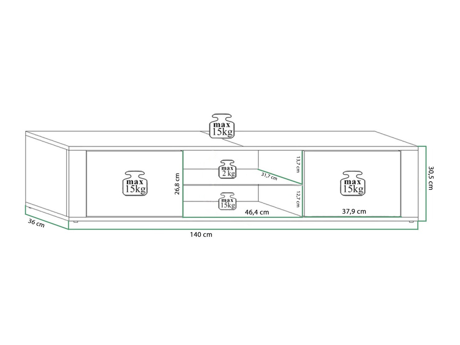 TV-omarica Gilroy 107 (Sonoma hrast)
