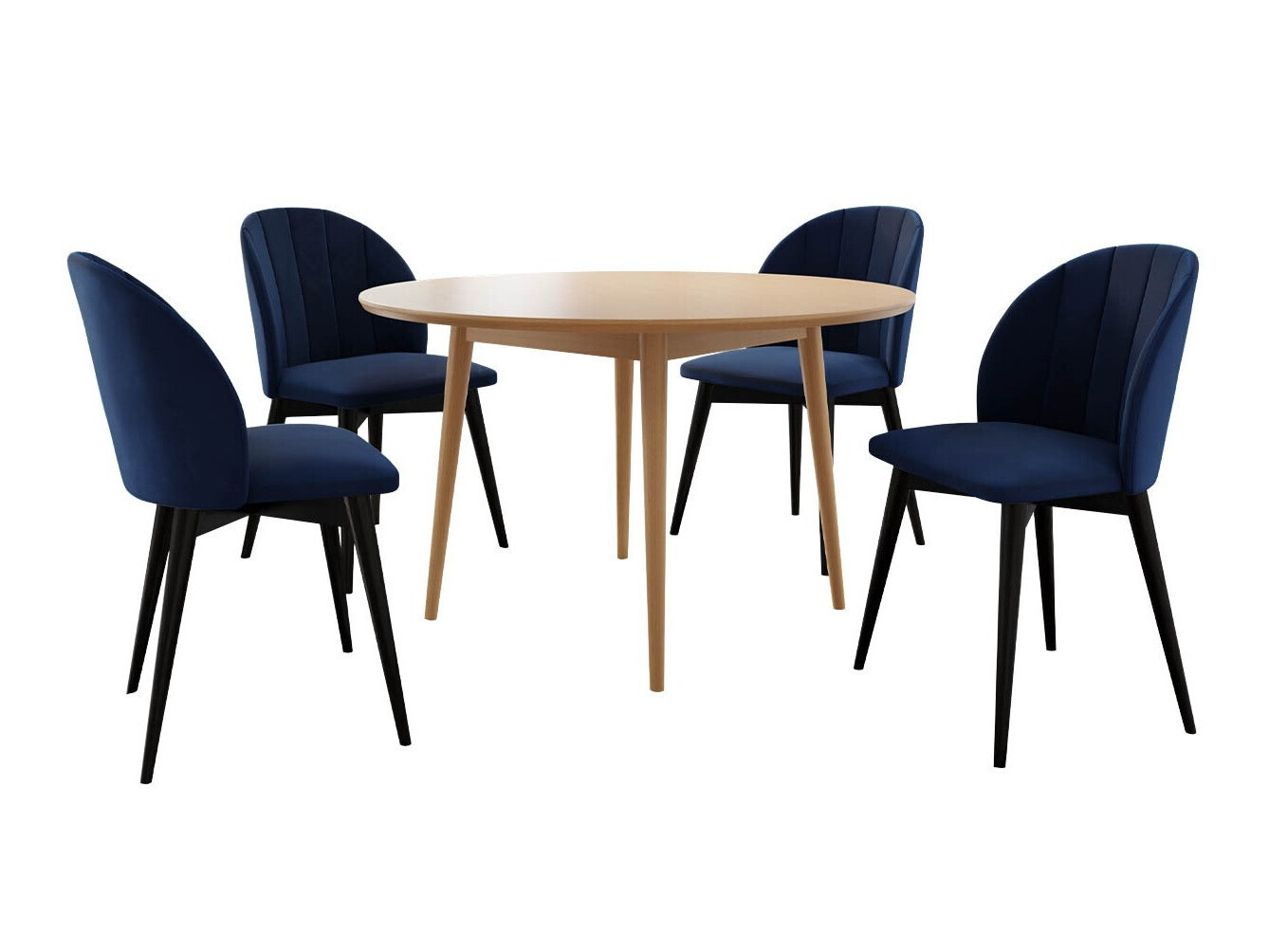 Jedilniški komplet Racine 127 (Črna + Magic Velvet 2216)