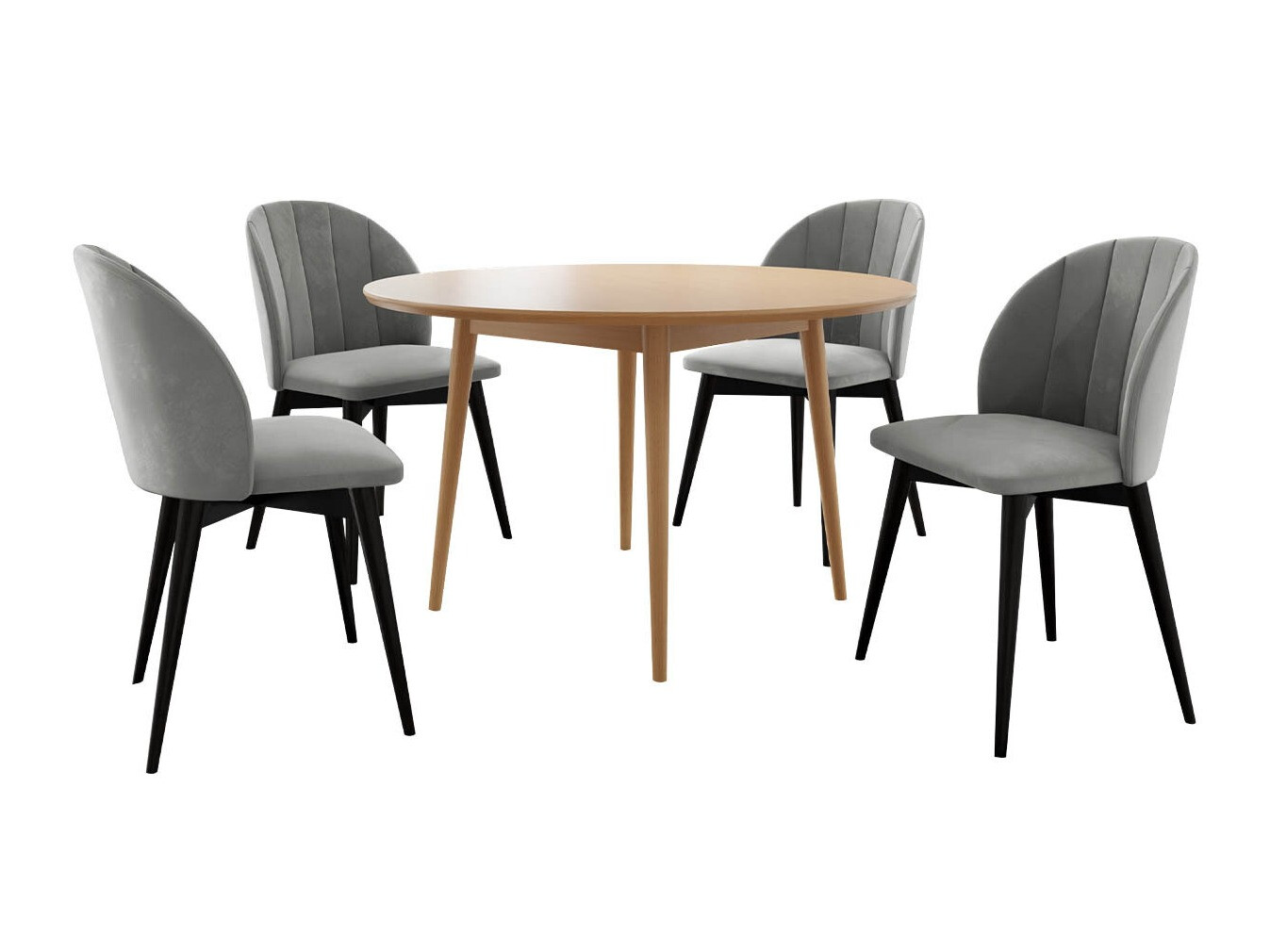 Jedilniški komplet Racine 127 (Črna + Magic Velvet 2217)