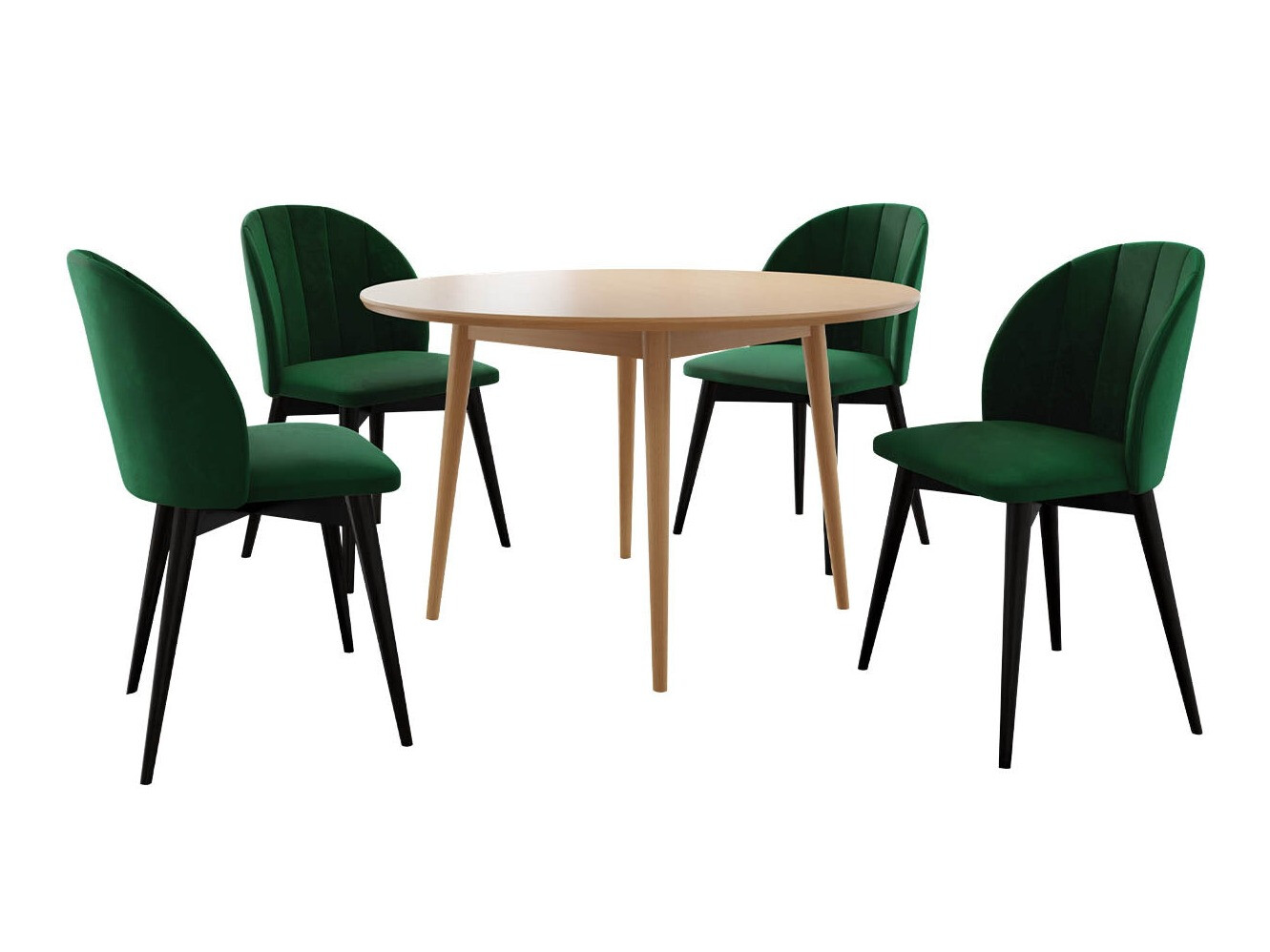 Jedilniški komplet Racine 127 (Črna + Magic Velvet 2225)