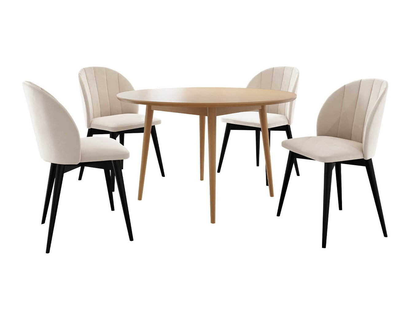 Jedilniški komplet Racine 127 (Črna + Magic Velvet 2250)