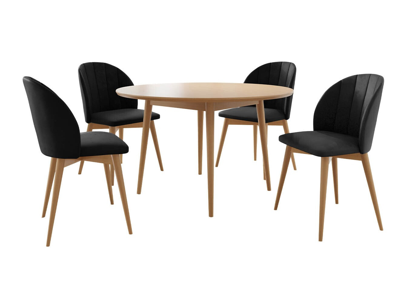 Jedilniški komplet Racine 127 (Rjava + Magic Velvet 2219)