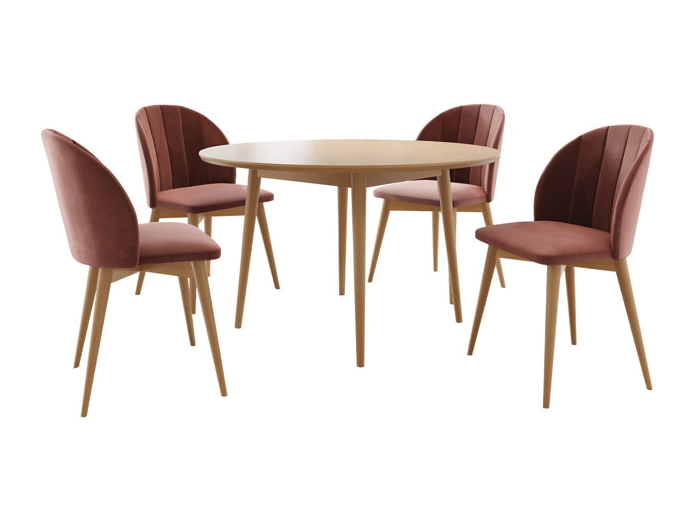 Jedilniški komplet Racine 127 (Rjava + Magic Velvet 2258)