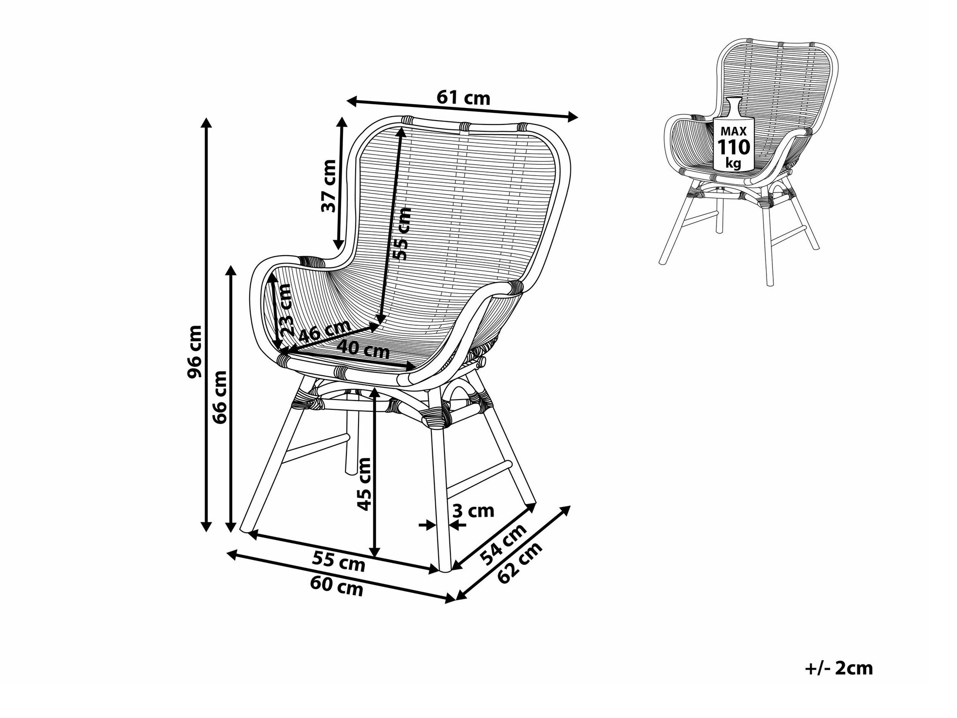 Stol Berwyn 1544 (Svetlo rjava)