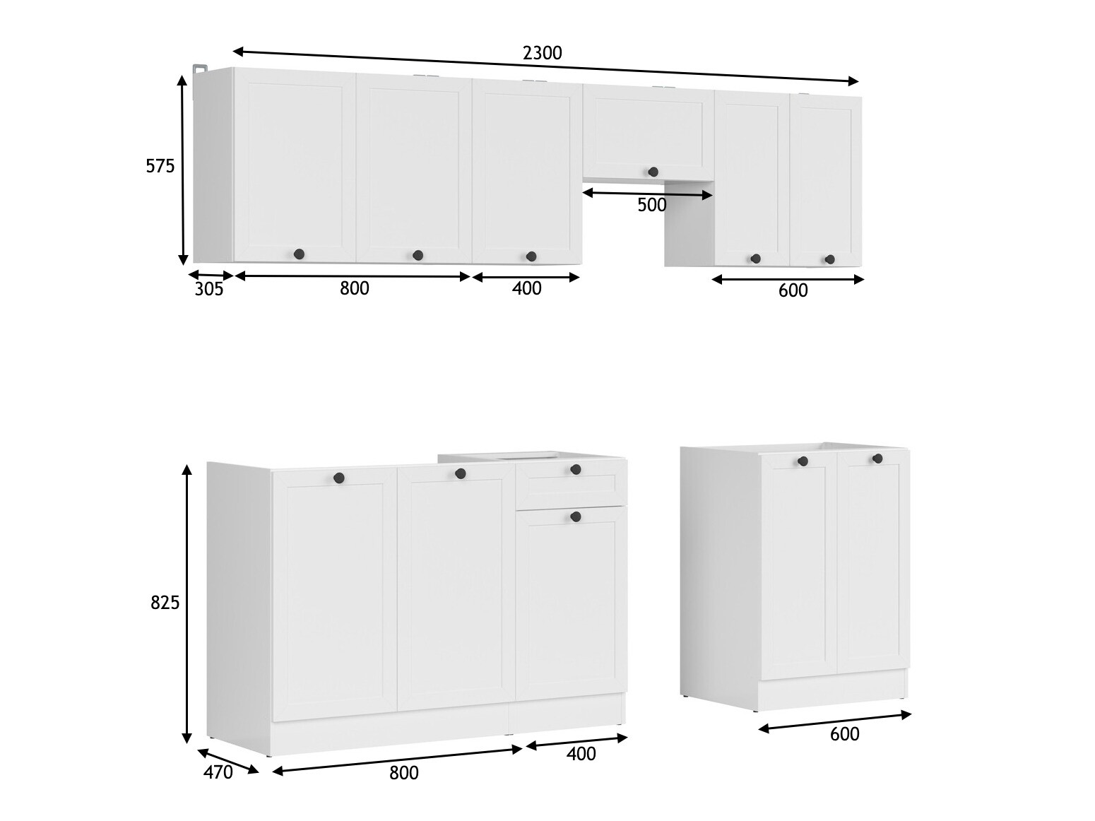 Modularni kuhinjski komplet Classic White 120