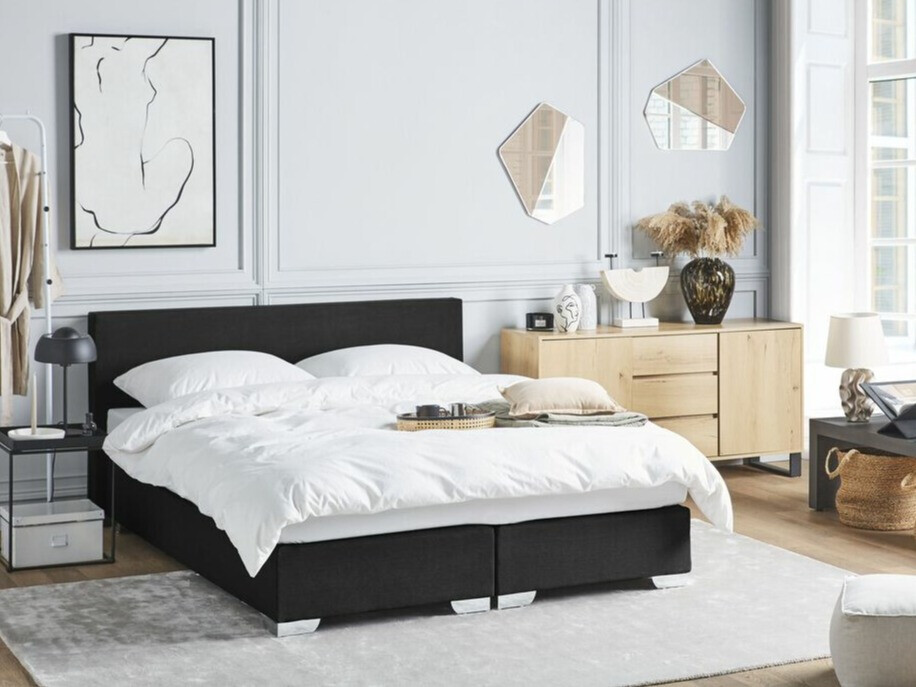 Boxspring postelja Berwyn 1548 (Črna)