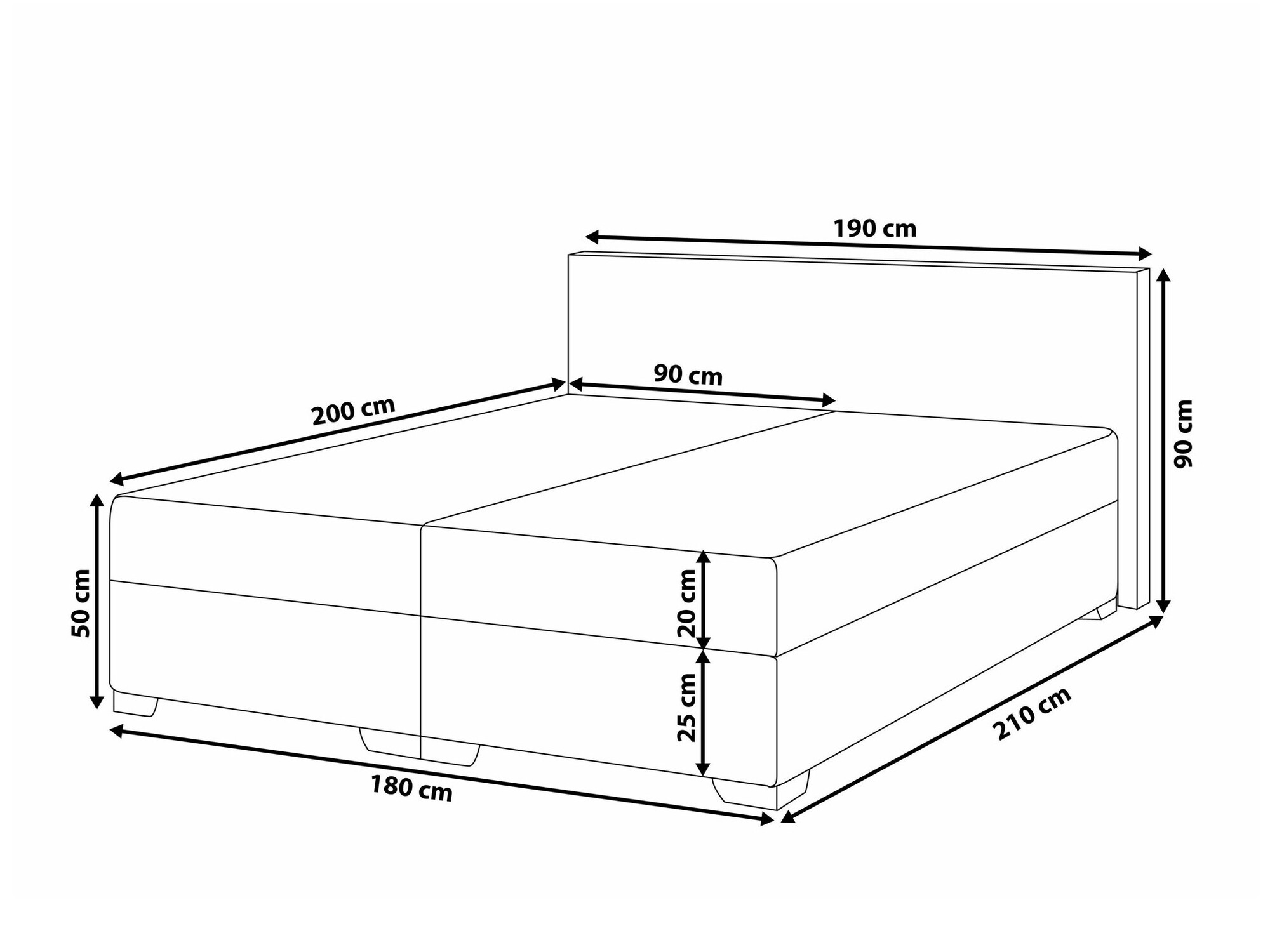 Boxspring postelja Berwyn 1548 (Siva)