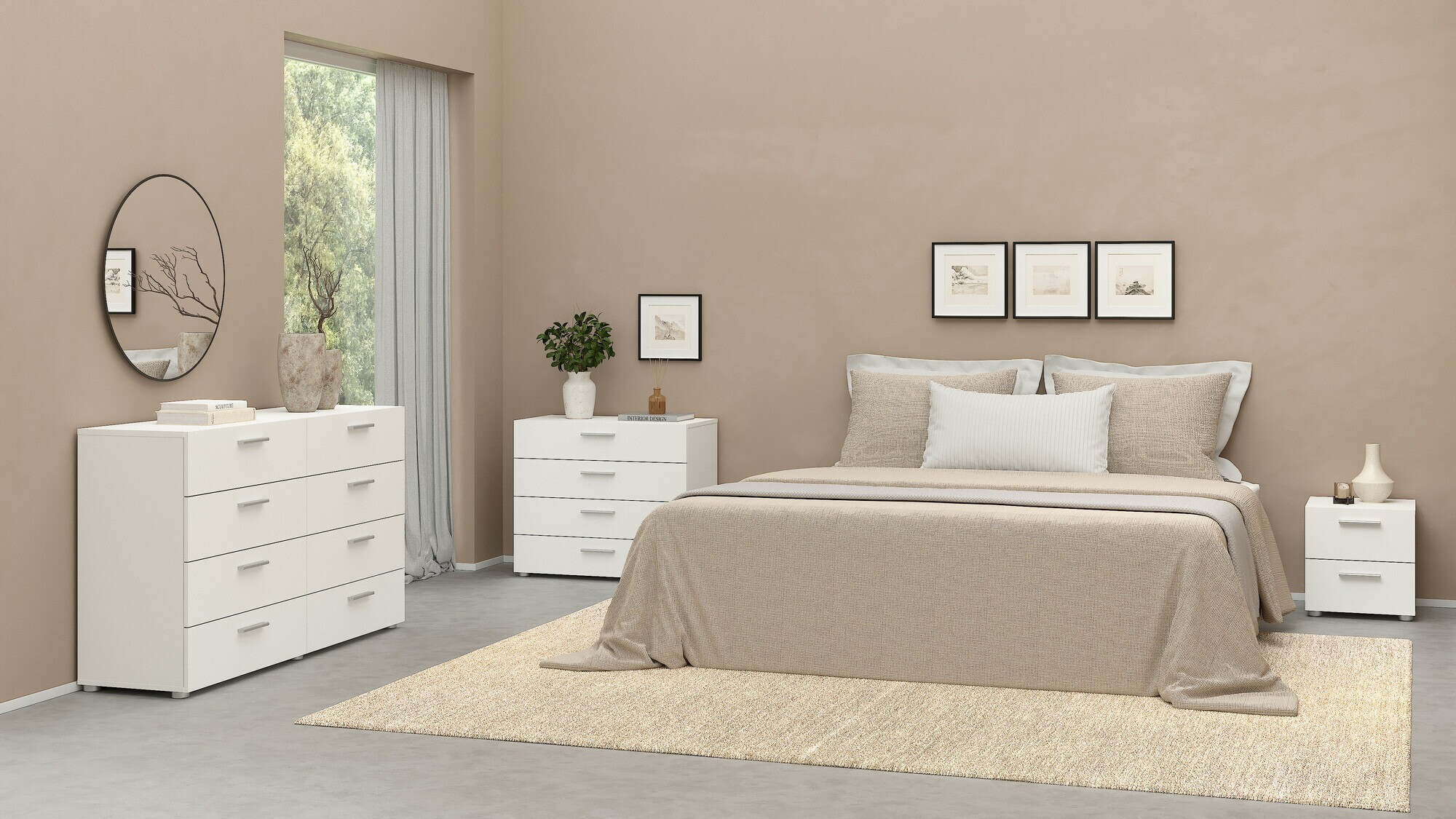 Nočna omarica Tustin 126 (Bela)