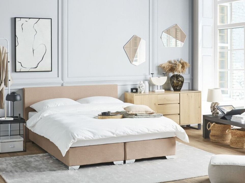 Boxspring postelja Berwyn 1548 (Bež)