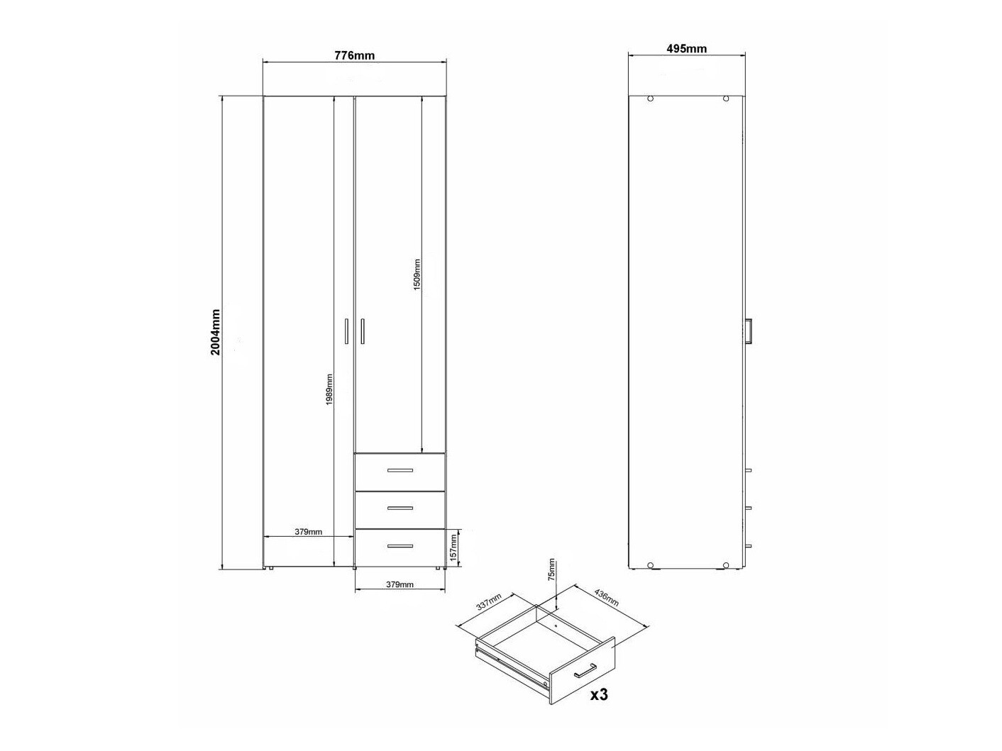 Garderobna omara Tustin S113 (Hrast)