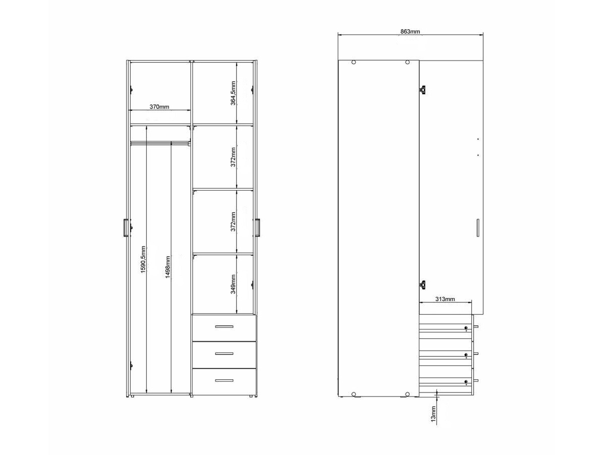 Garderobna omara Tustin S113 (Hrast)