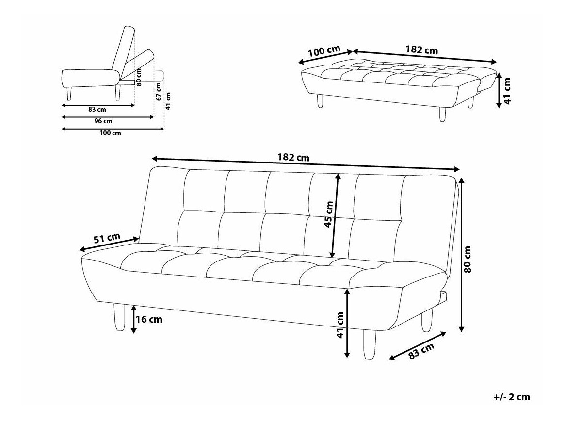 Raztegljiv kavč Berwyn 1550 (Bež)