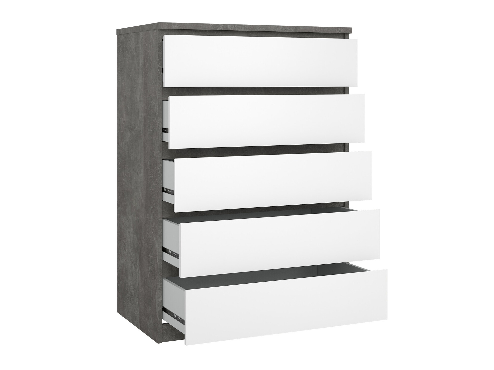 Komoda Tustin M106 (Sijaj bela + Beton)