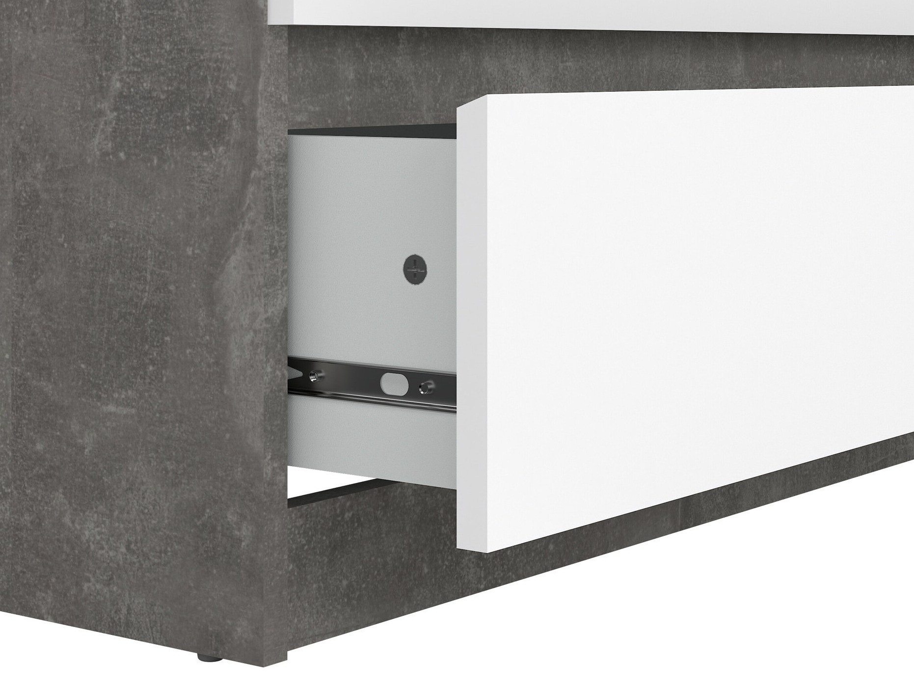 Komoda Tustin M106 (Sijaj bela + Beton)