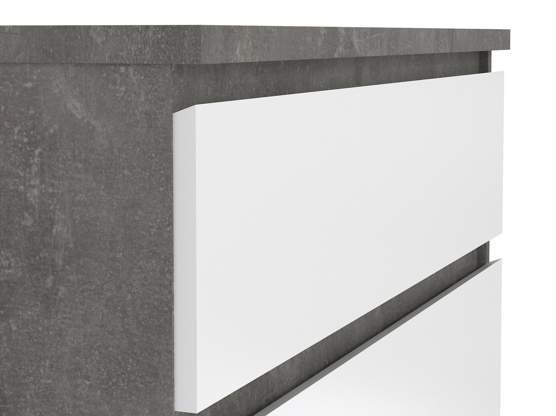 Komoda Tustin M106 (Sijaj bela + Beton)