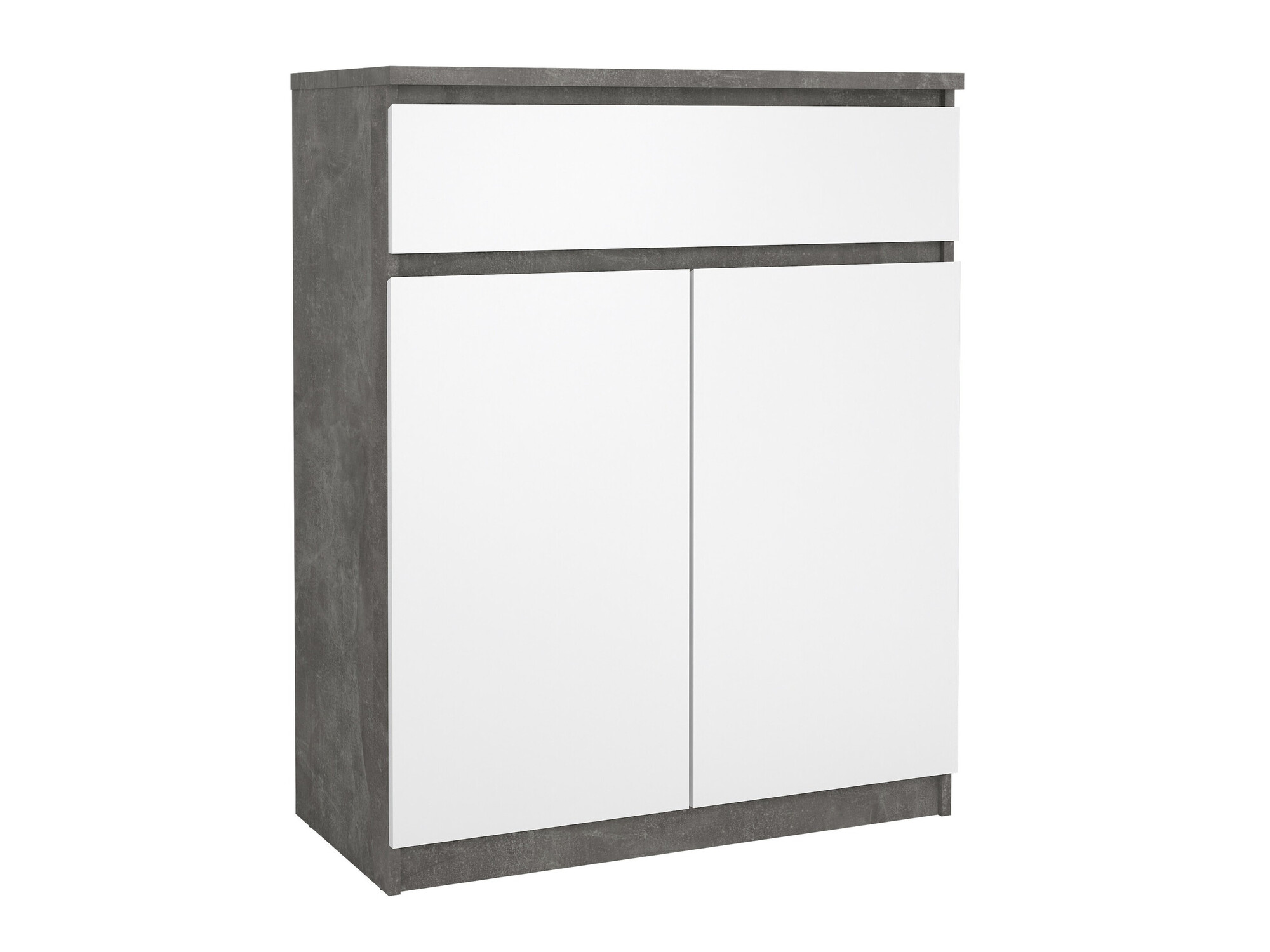 Komoda Tustin M108 (Sijaj bela + Beton)