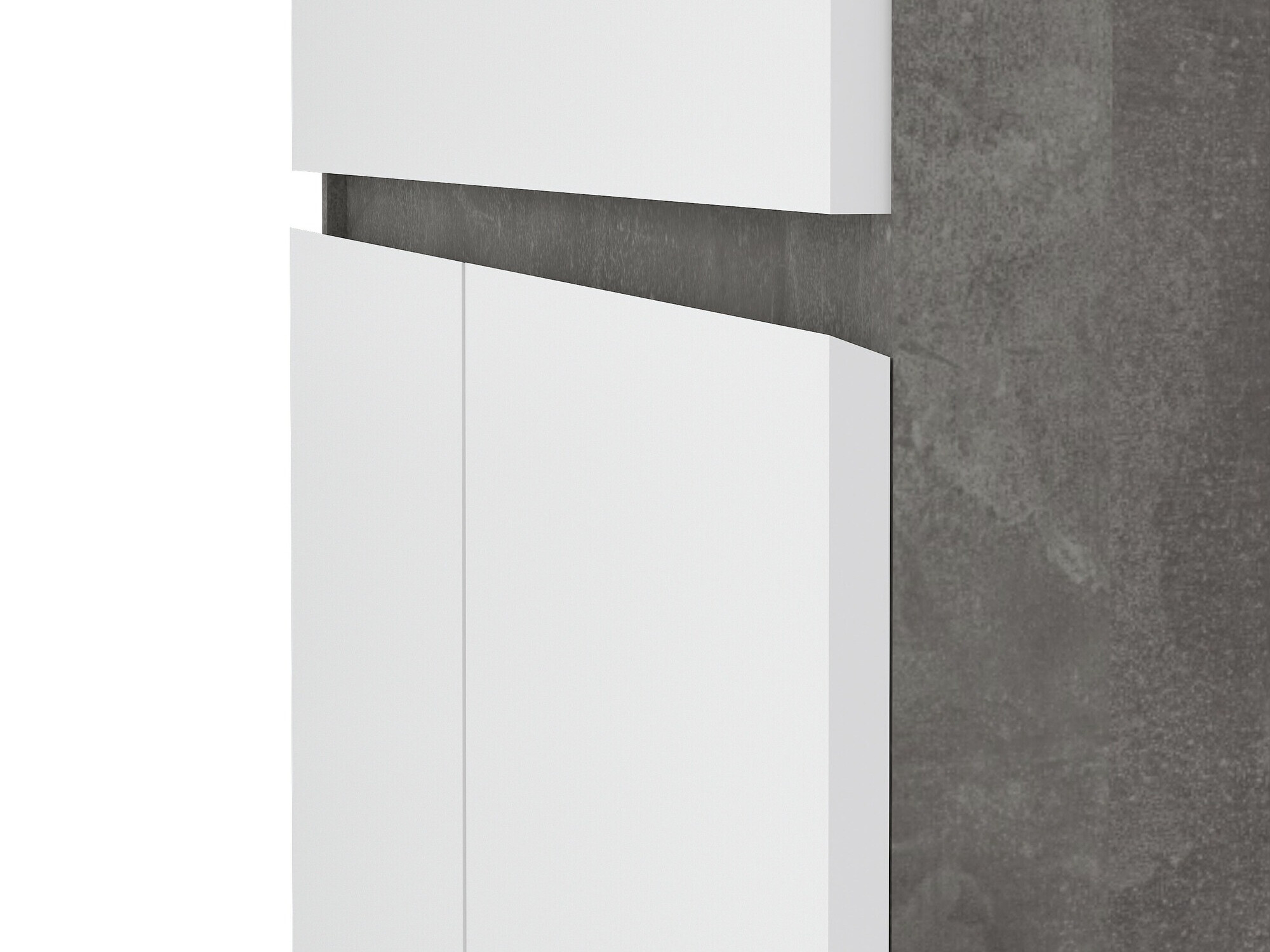 Komoda Tustin M108 (Sijaj bela + Beton)