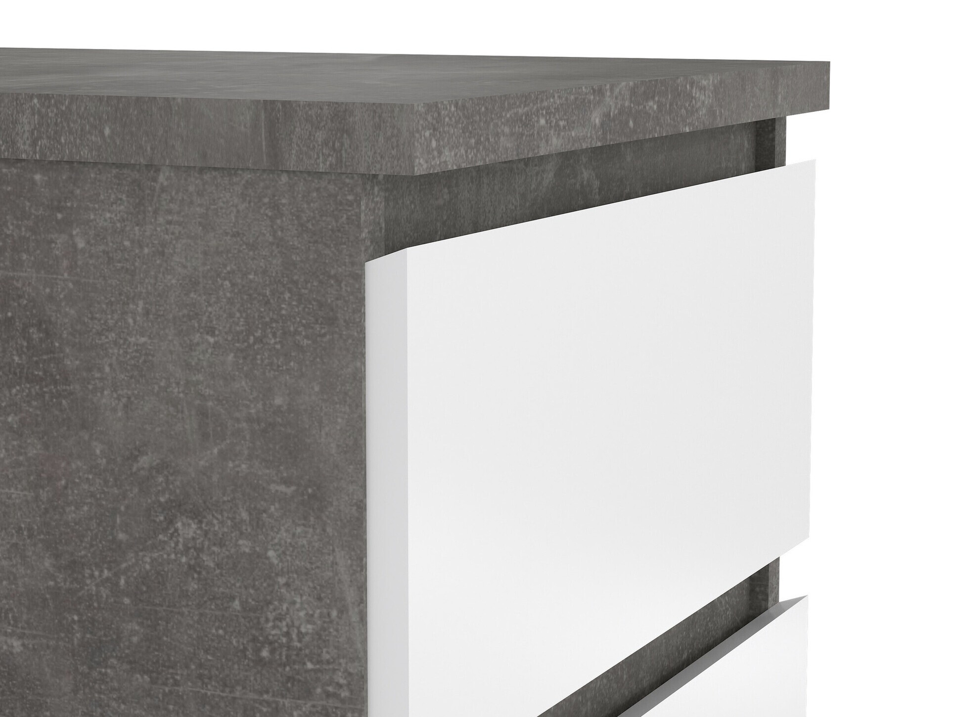 Komoda Tustin M109 (Sijaj bela + Beton)