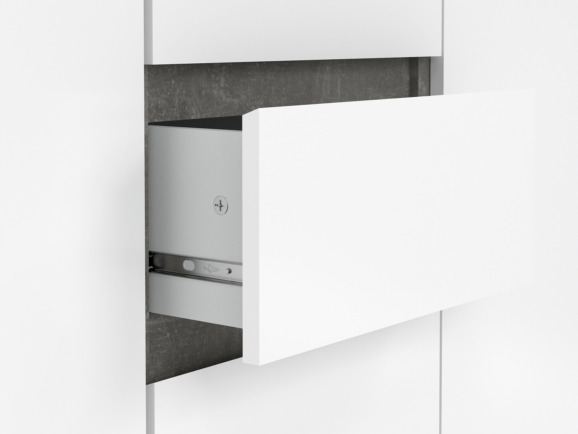 Komoda Tustin M111 (Sijaj bela + Beton)