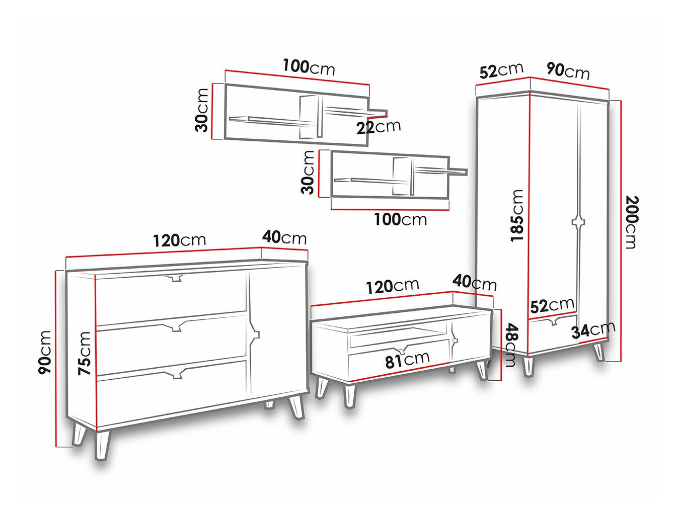 Komplet za dnevno sobo Etrmoru 145