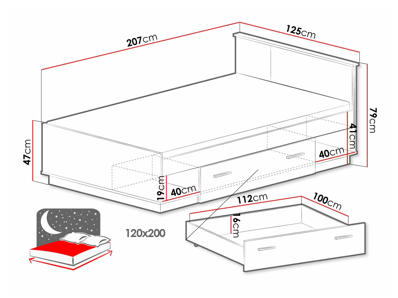 Postelja Tenodeu 126