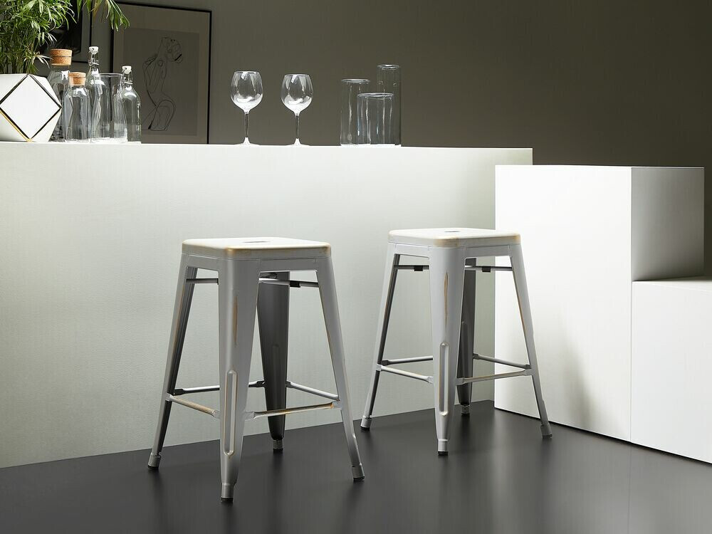 Komplet srednje visokih barskih stolov Berwyn 1565 (Srebrna + Zlata)