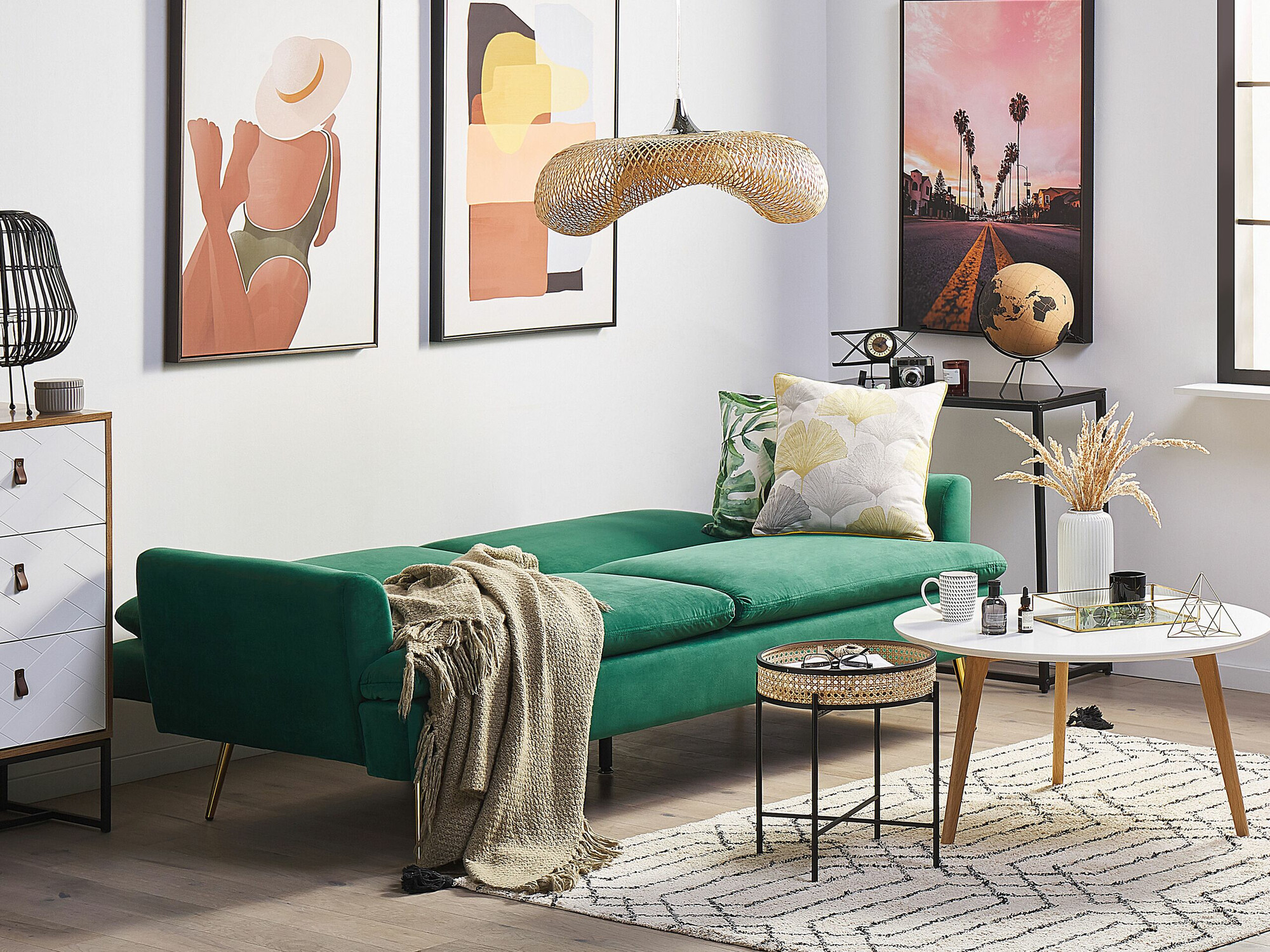 Raztegljiv kavč Berwyn 1564 (Zelena)