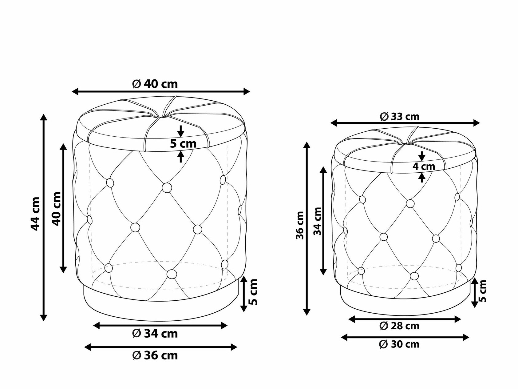 Komplet taburejev Berwyn 1580 (Taupe)