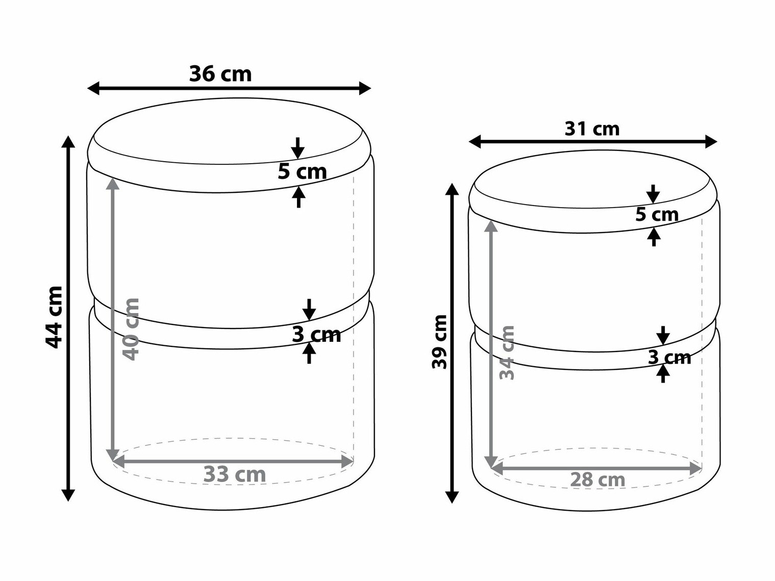 Komplet taburejev Berwyn 1581 (Rjava)