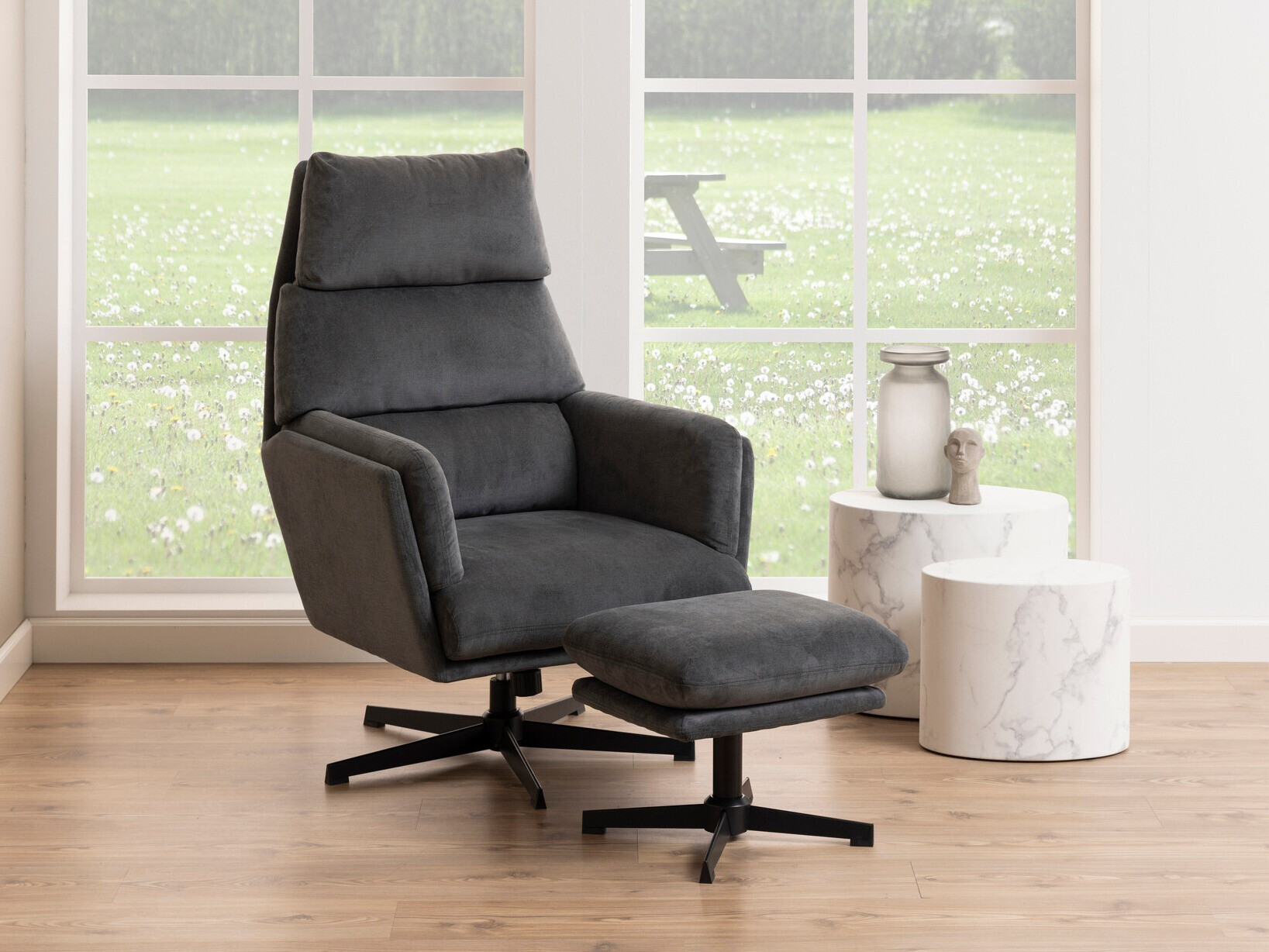 Komplet stranskih mizic Norsica 587 (Beli marmor)