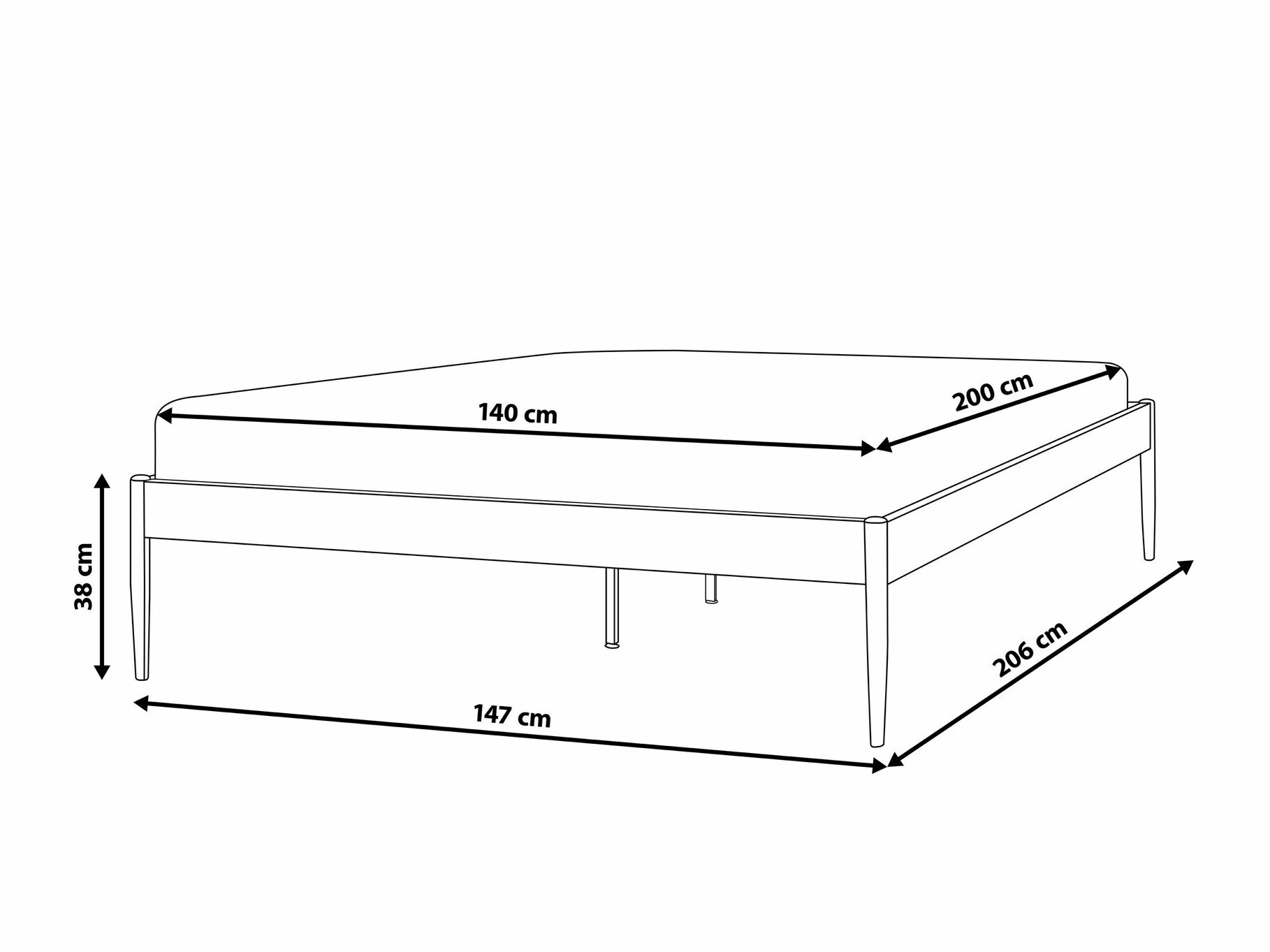 Postelja Berwyn 1588 (Črna)