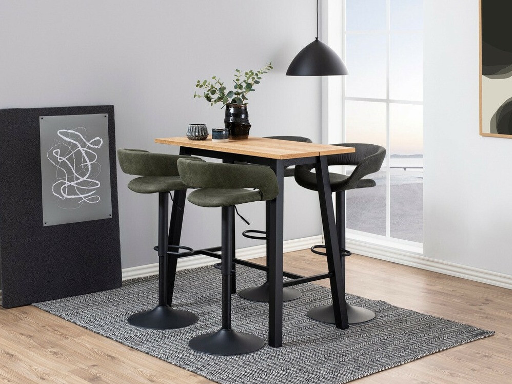 Srednje visok barski stol Norsica 280 (Kaki + Črna)