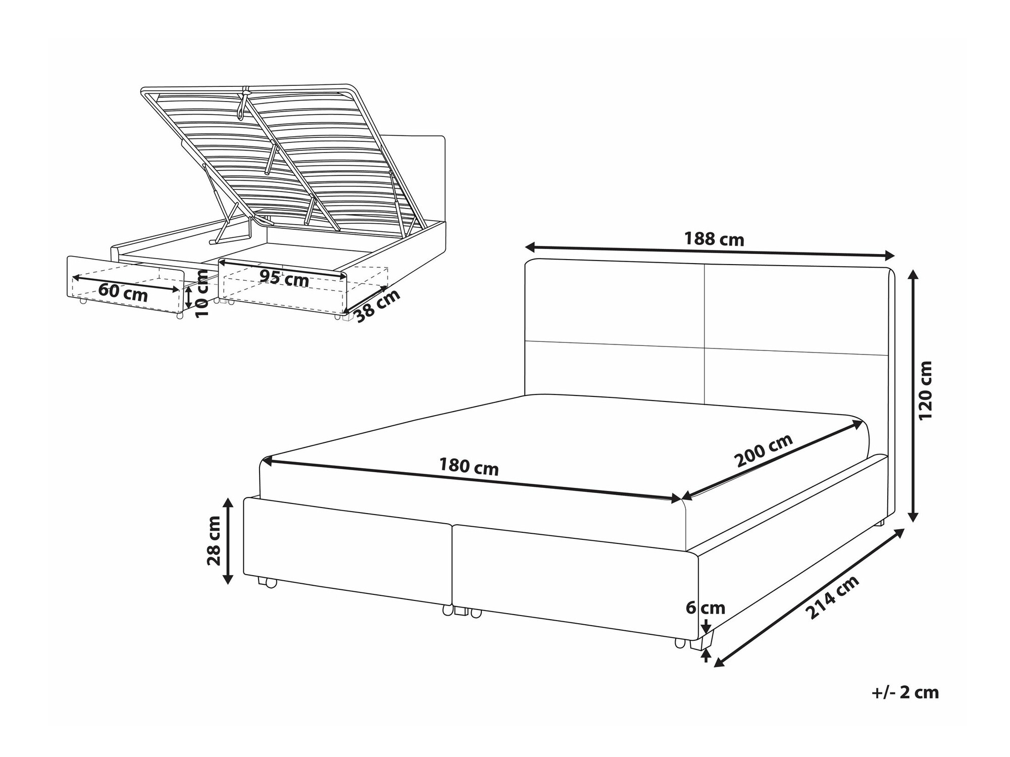 Postelja Berwyn 1615 (Modra)