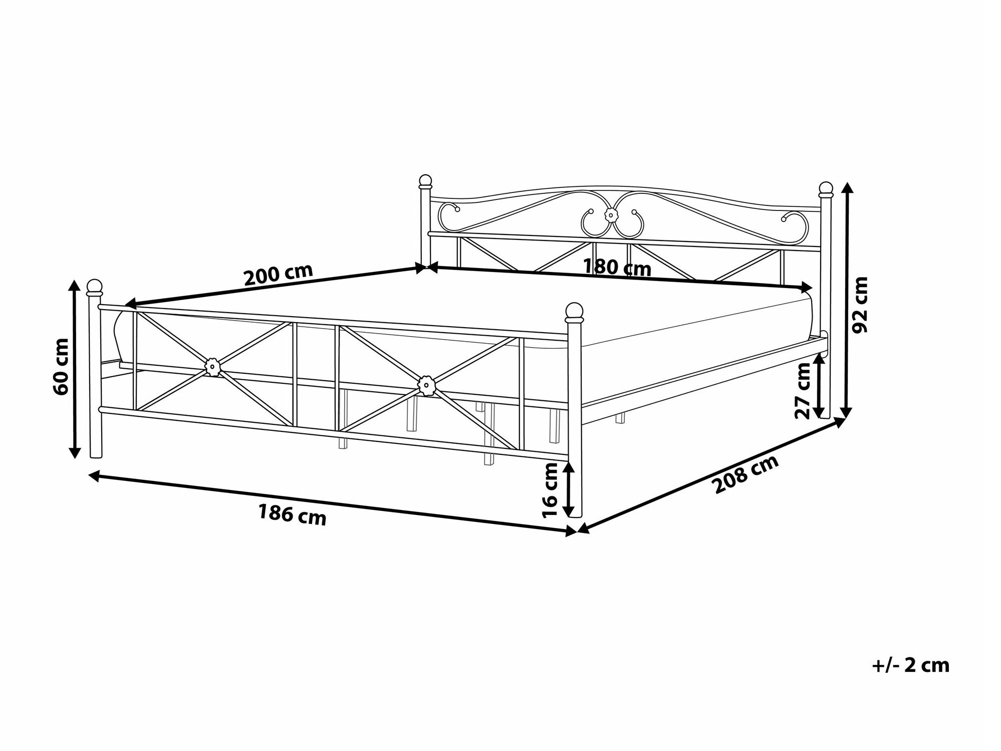 Postelja Berwyn 817 (Črna)