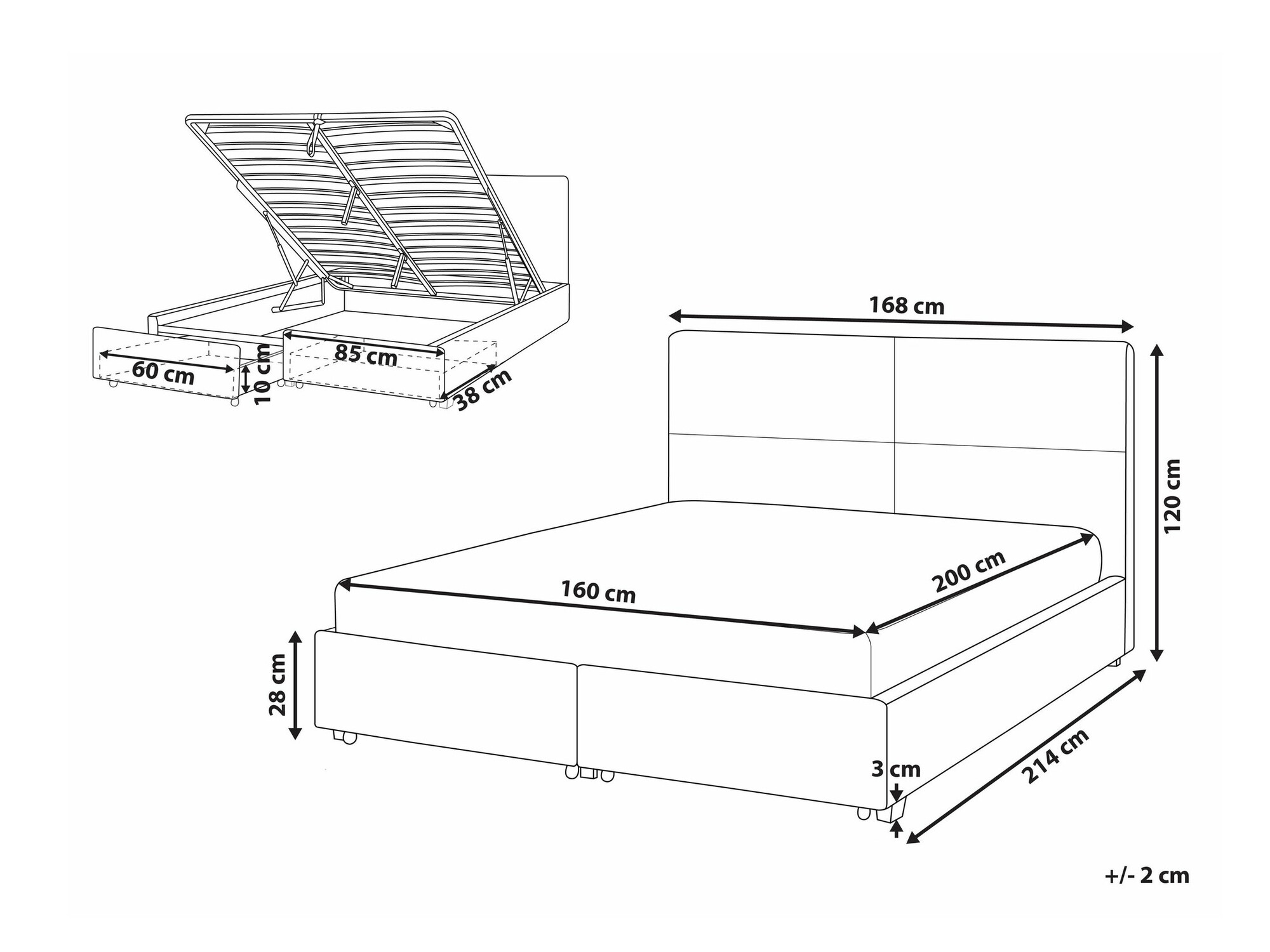 Postelja Berwyn 1615 (Črna)