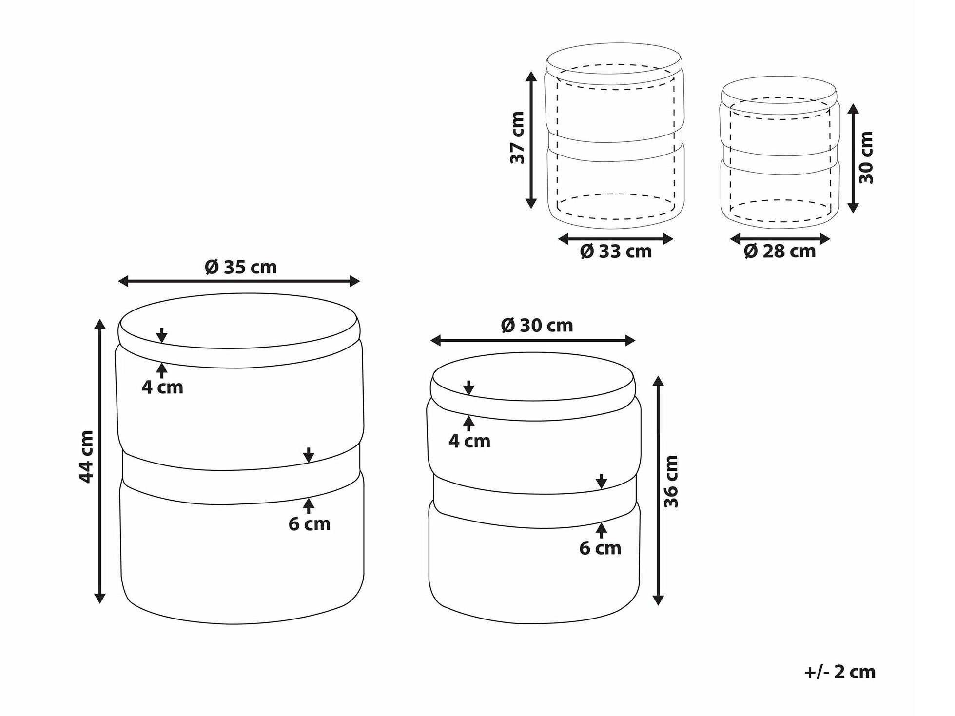 Komplet taburejev Berwyn 1629 (Črna)