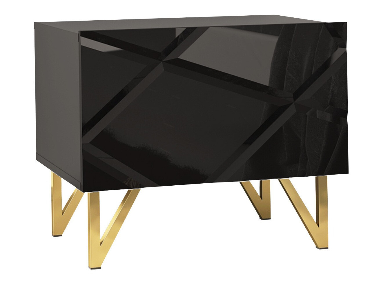 Nočna omarica Mavmave 103 (Črna + Sijaj črna)