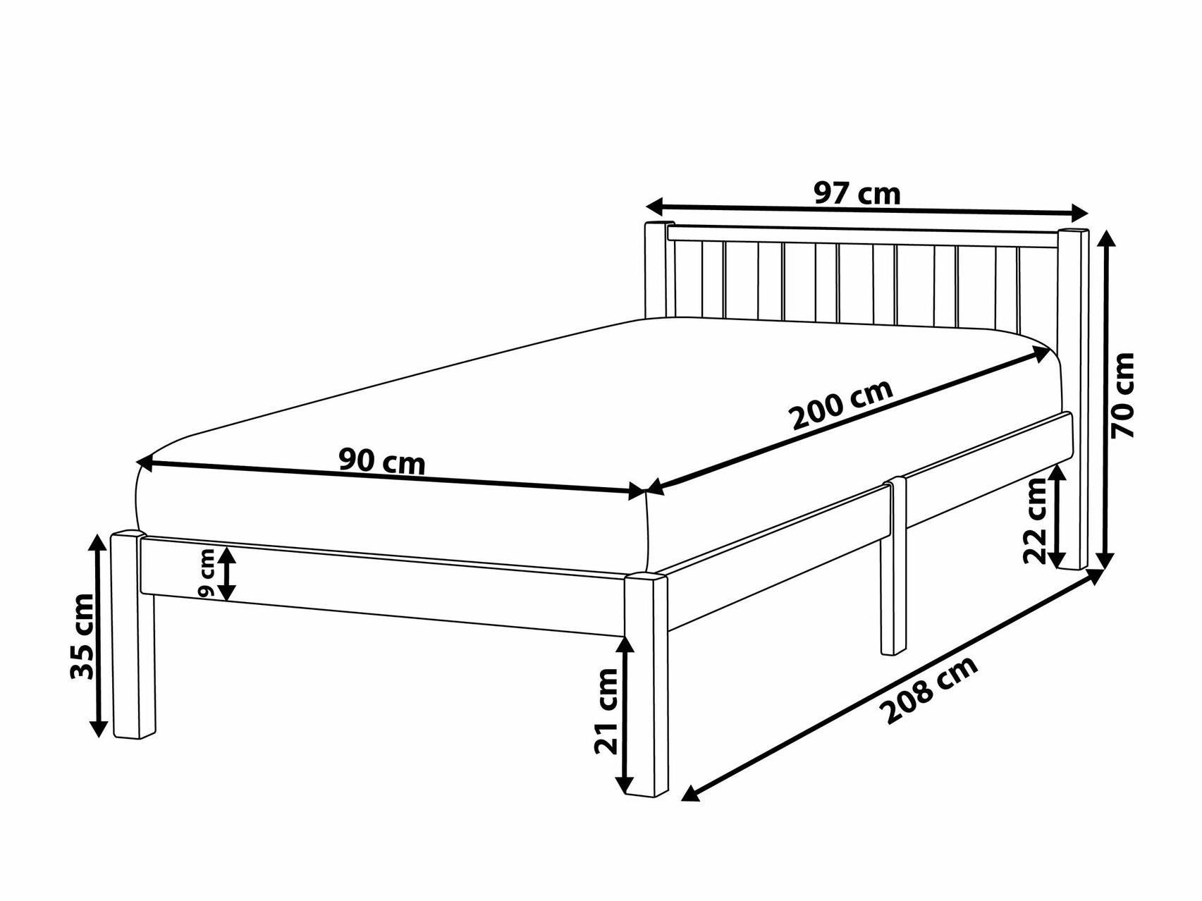 Postelja Berwyn 1156 (Bela)