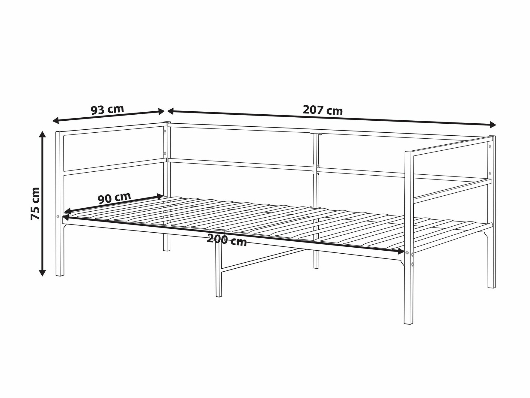 Postelja Berwyn 2016 (Črna)