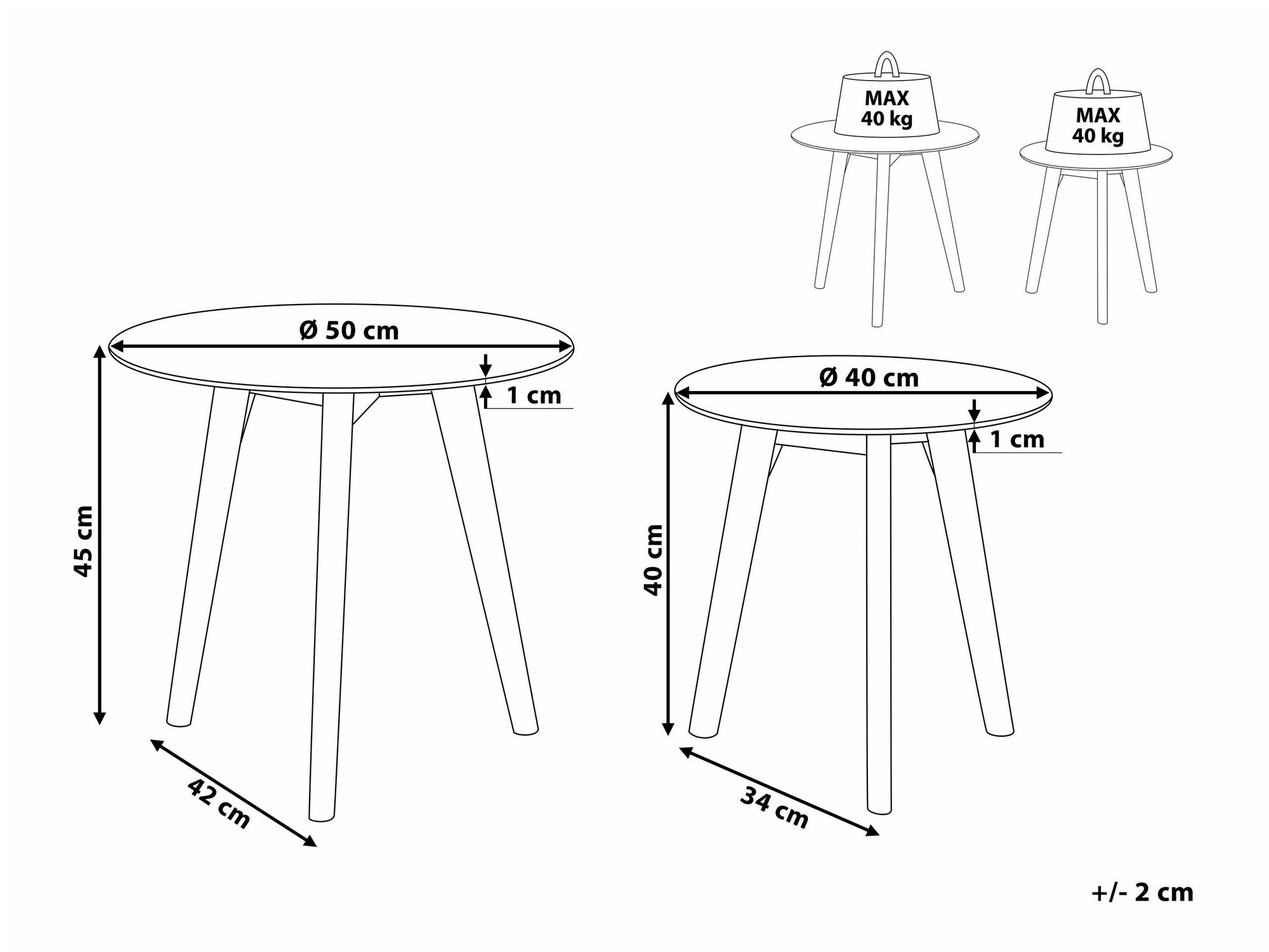 Komplet klubskih mizic Berwyn 1637