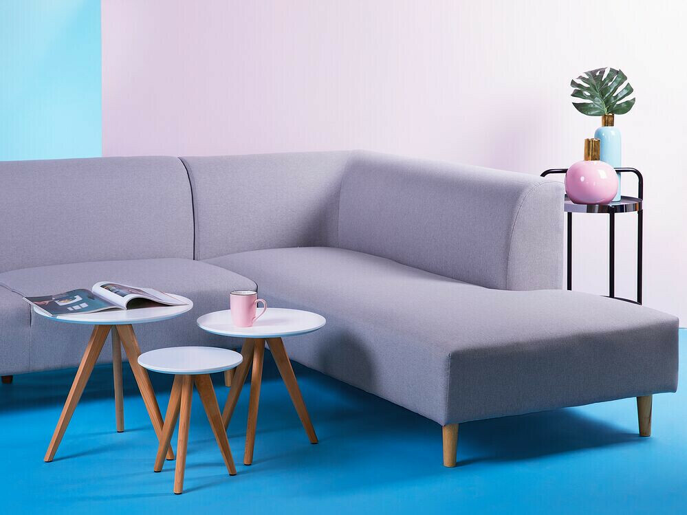 Komplet stranskih mizic Berwyn 1739 (Bela + Svetel les)