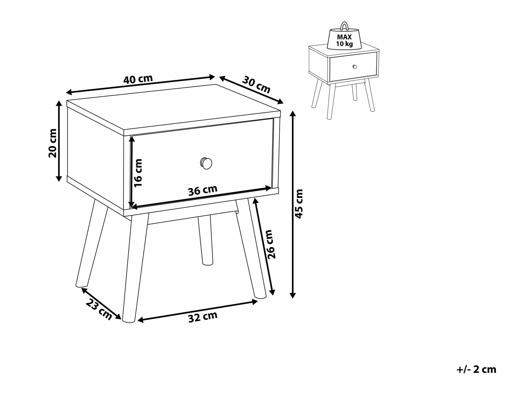Nočna omarica Berwyn 1640