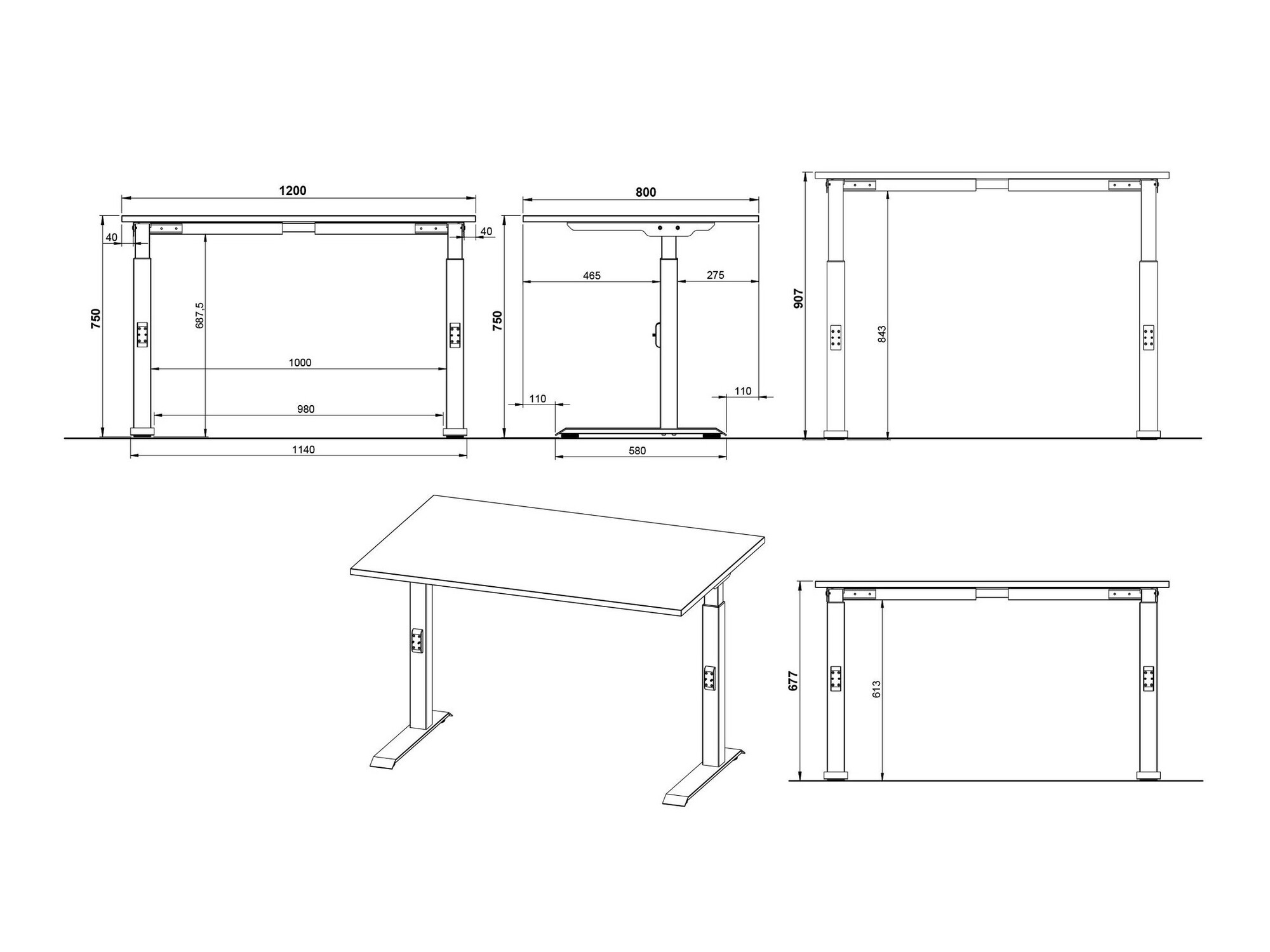 Pisalna miza Sacramento 420 (Navarra hrast + Bela)