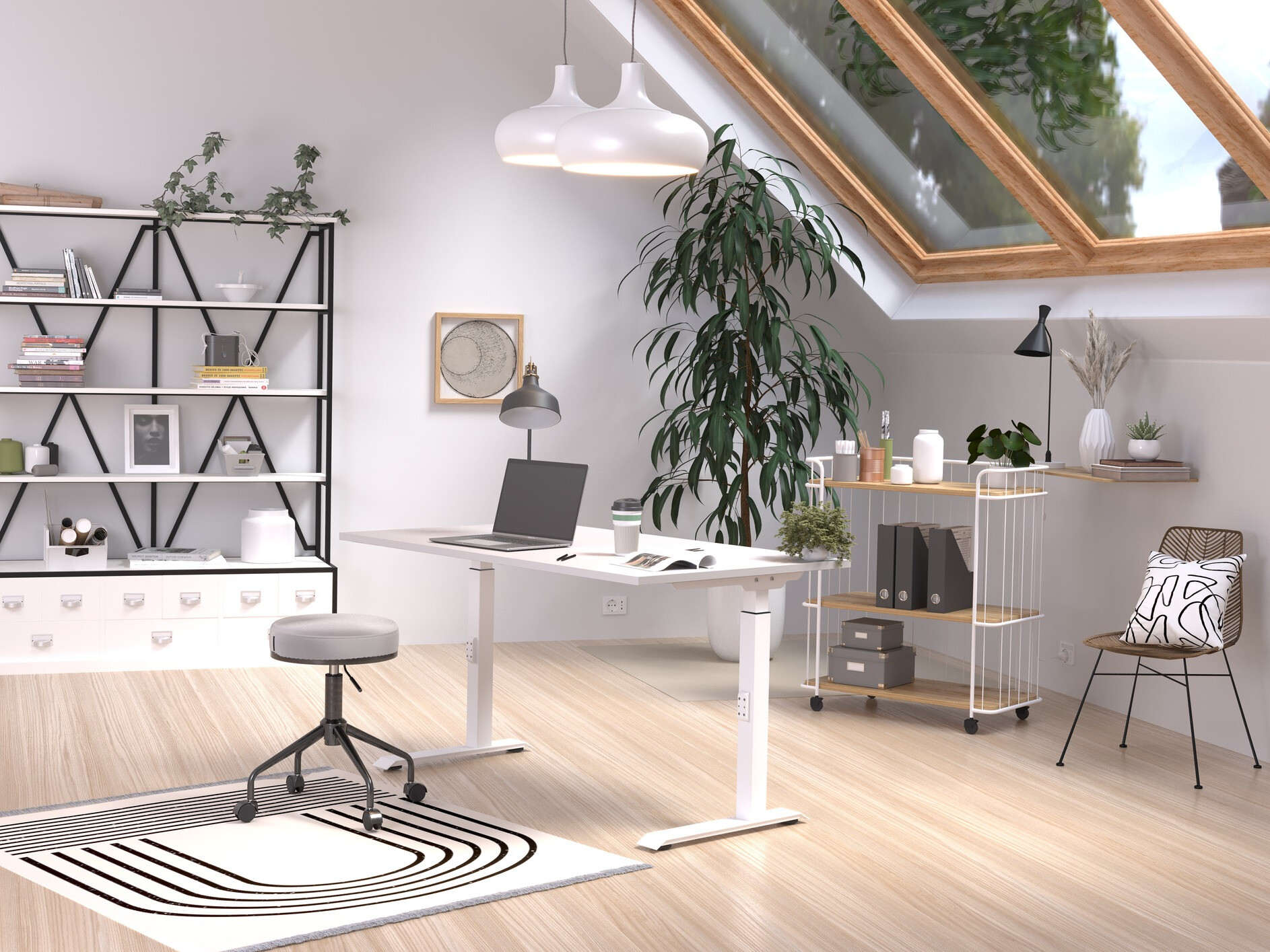 Pisalna miza Sacramento 420 (Siva + Bela)