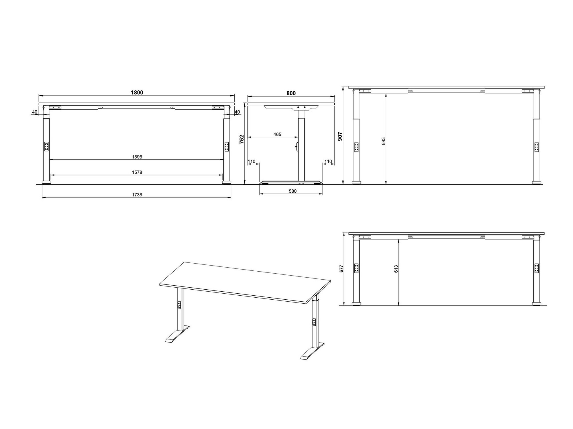 Pisalna miza Sacramento 422 (Navarra hrast + Bela)