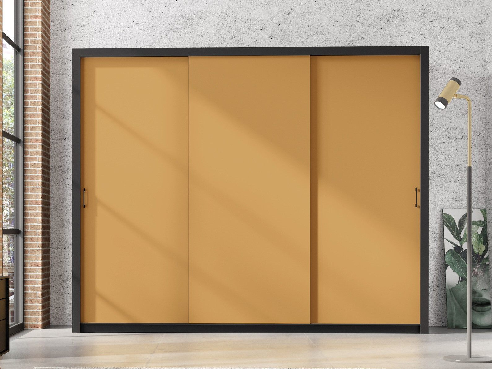 Garderobna omara Murrieta 193 (Črna + Rumena)