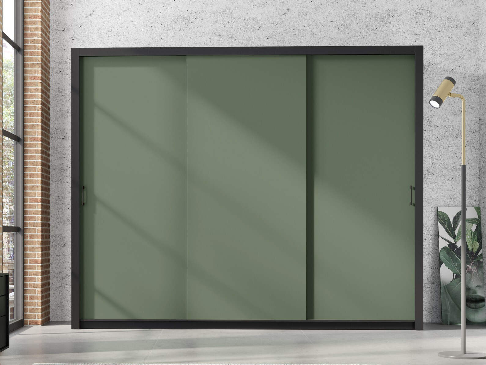 Garderobna omara Murrieta 193 (Črna + Zelena)