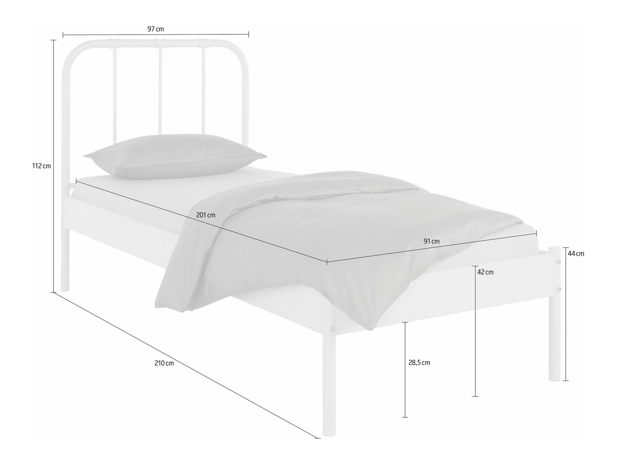 Postelja Denton 1265 (Bela)