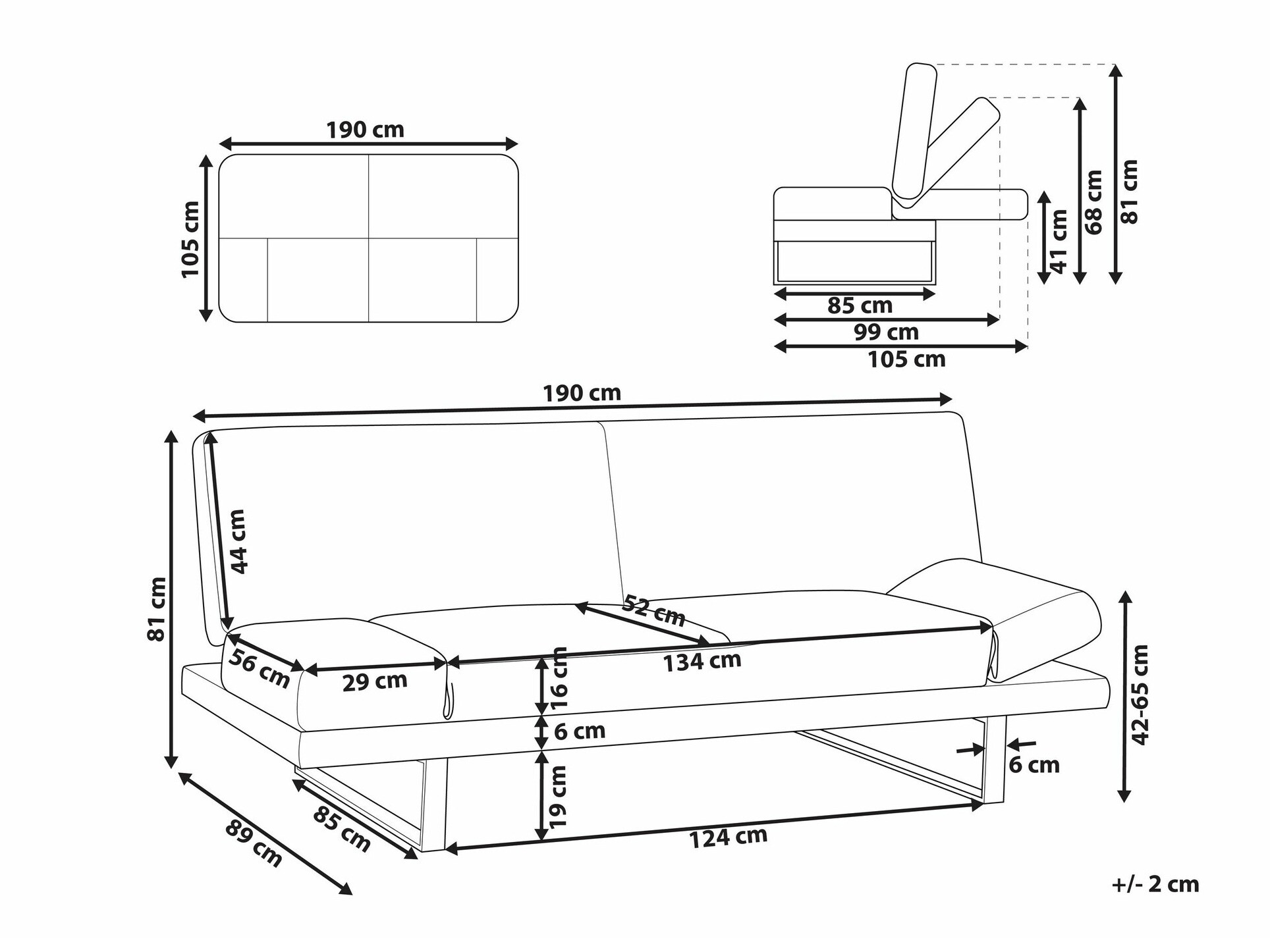 Raztegljiv kavč Berwyn 1646 (Temno modra)