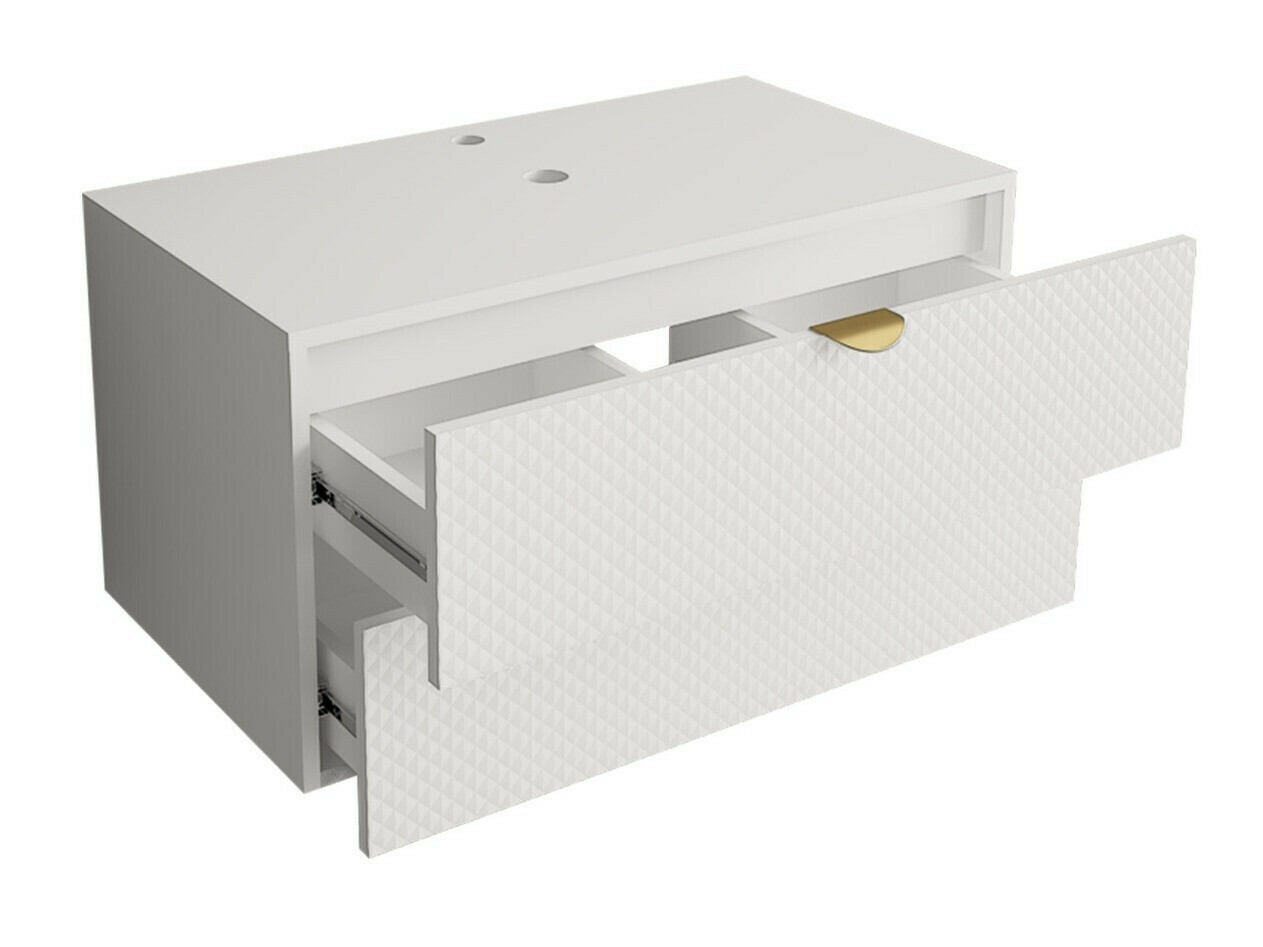 Viseča kopalniška omarica za umivalnik Matrix (Bela)